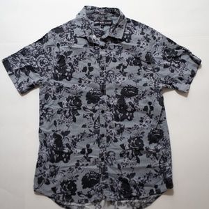 Rose print button up